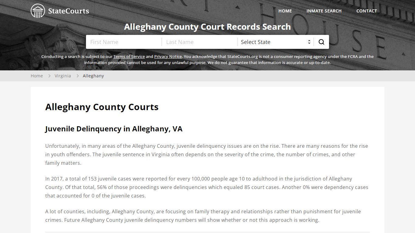 Alleghany County, VA Courts - Records & Cases - StateCourts